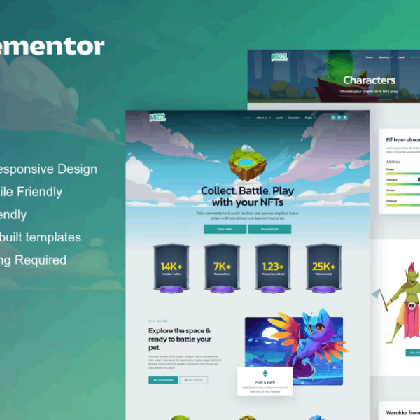 Nozzle and Game NFT Elementor Pro Template Kit
