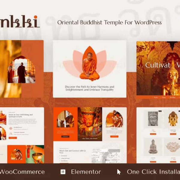 Monkki - Template Kit for Oriental Buddhist Temple with Elementor