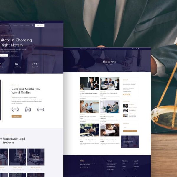 Ayin: Elementor Template Kit for Notary Public & Legal Services