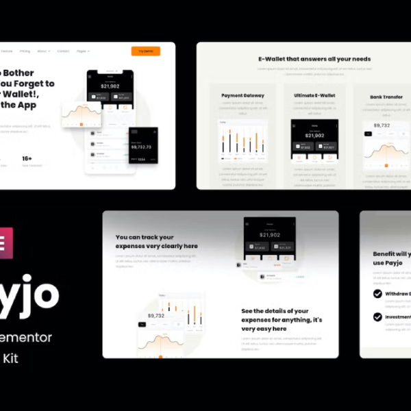 Payjo and Fintech Elementor Template Kit