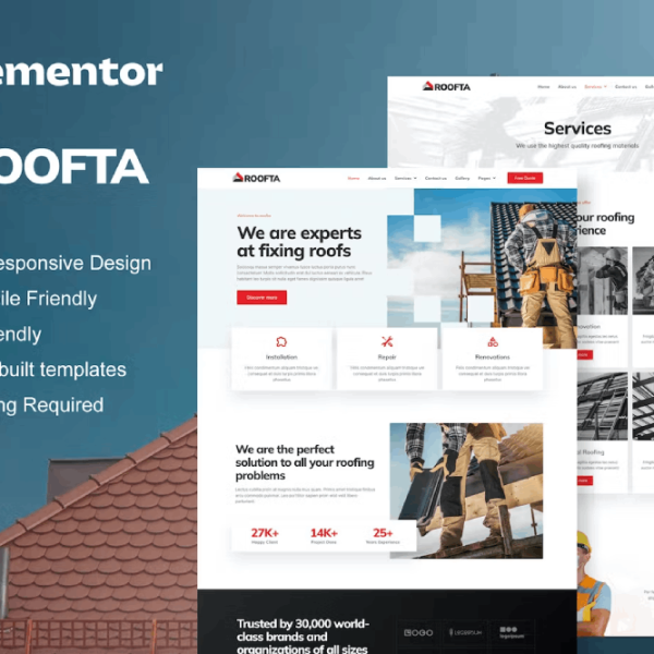 Roofta – Roofing and Repair Services Elementor Template Kit
