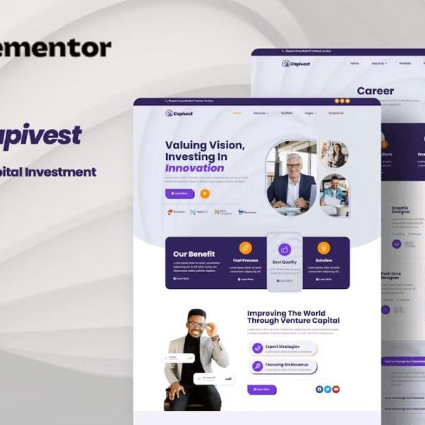Capivest: Elementor Template Kit for Venture Capital & Investment Firms