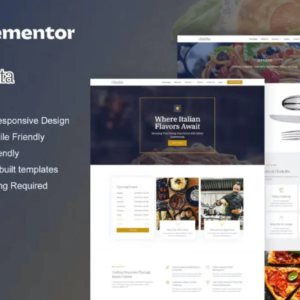 Gustoita – Elementor Template Kit for Italian Restaurants
