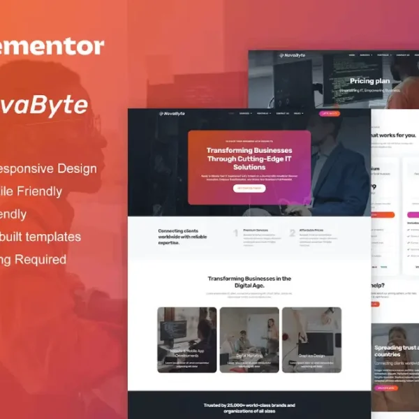 Novabyte – Elementor Template Kit for IT Solutions & Services Company
