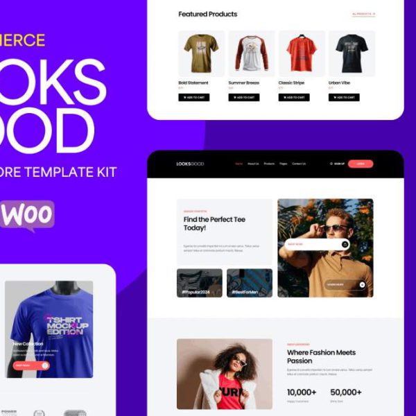 LooksGood: Elementor Pro Template Kit for T-shirt & Fashion Stores