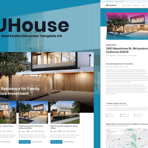 UHouse Real Estate Elementor Template Kit
