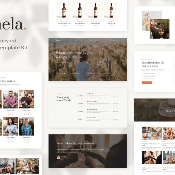 Winela and Vineyard Elementor Template Kit